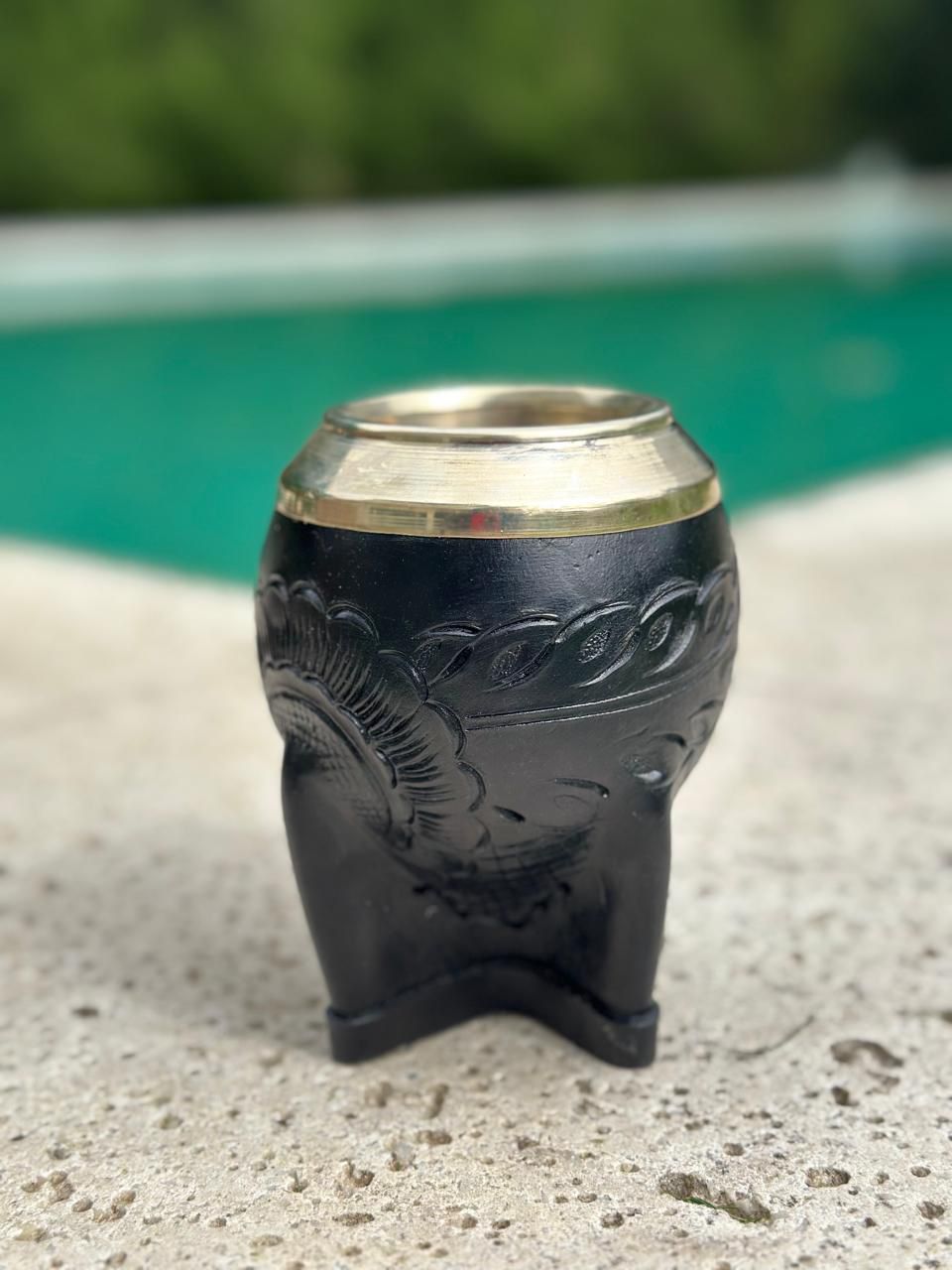 Mate Torpedo alpaca cuero repujado